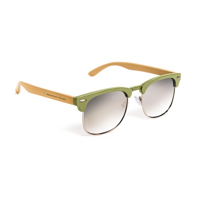 Club Sunglasses Two Tone Frame Metallic Lenses